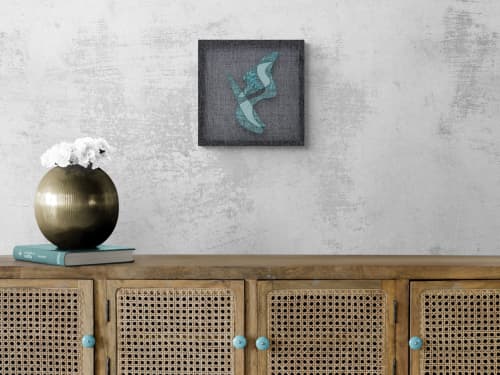 Blue Static | Tapestry in Wall Hangings by Morgan Hale. Item composed of linen in minimalism or mid century modern style