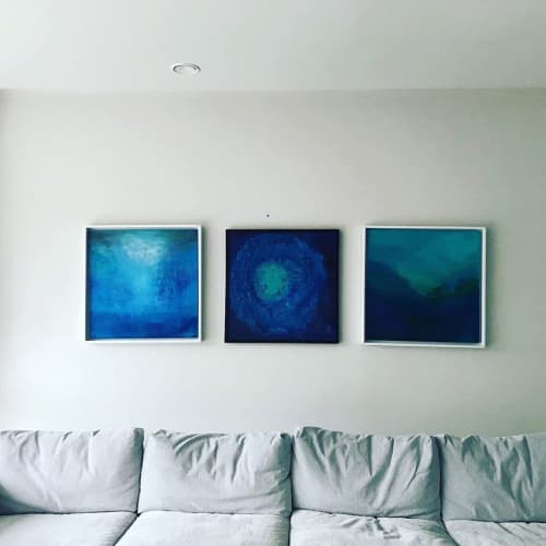 Triptych | Oil And Acrylic Painting in Paintings by Eleanor McKnight. Item composed of canvas and synthetic