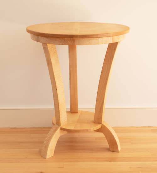 highly figured curly maple low side tables | Cocktail Table in Tables by Simon Metz Woodworking. Item made of maple wood works with mid century modern & contemporary style