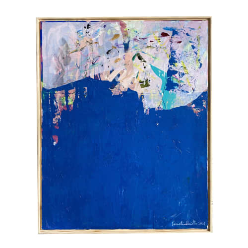 Blue Horizon Original Painting on Canvas | Mixed Media by Jessalin Beutler
