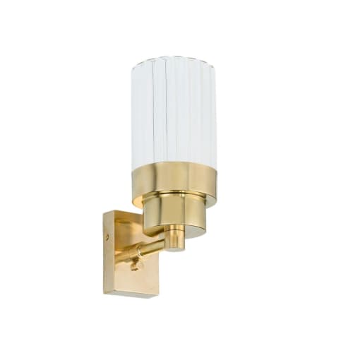 Medium applique with cannettato glass and brass structure | Sconces by Bronzetto. Item composed of brass and glass