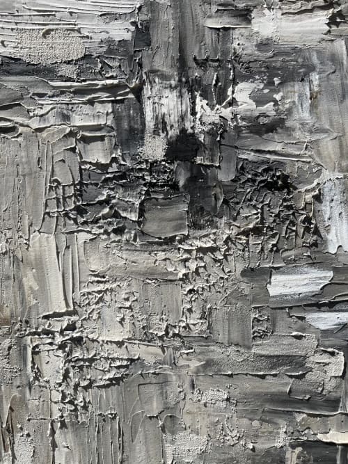 "moonscape" (sold) | Oil And Acrylic Painting in Paintings by VISCERAL HOME STUDIO. Item made of canvas with cement works with boho & mid century modern style