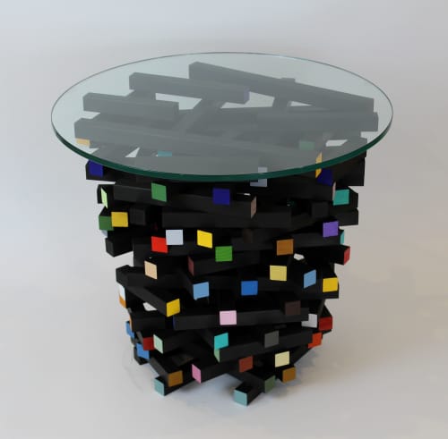 "Confetti" end table | Tables by Richard Chalmers. Item made of wood compatible with boho and contemporary style
