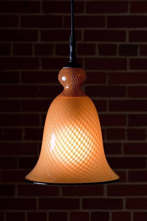 Reticello Pendant bell shape | Pendants by Pieper Glass. Item composed of glass compatible with contemporary and modern style
