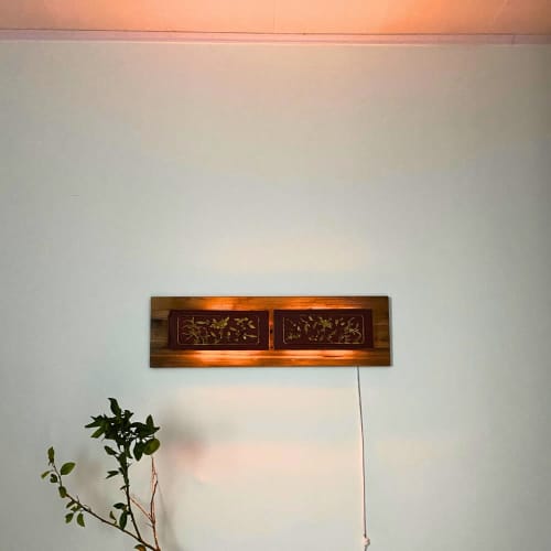 Sculptural Wall Light – c.1920 Chinese Gilt Lacquered Carved | Wall Sculpture in Wall Hangings by Loom&Drift. Item composed of wood in art deco or asian style