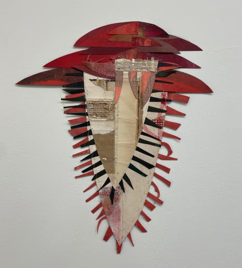 was made | Mixed Media by Susan Smereka. Item made of cotton with paper works with contemporary & modern style