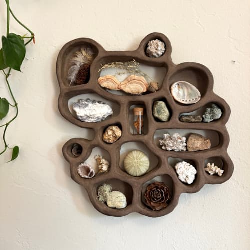"Shelf of Inspiration" Ceramic Curio Shelf | Wall Sculpture in Wall Hangings by The Minimalist Ceramist. Item made of ceramic works with boho & japandi style