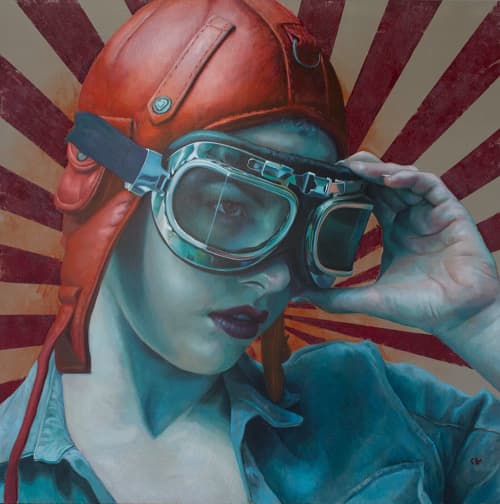We are the Wind, painting oil on linen | Oil And Acrylic Painting in Paintings by Kathrin Longhurst. Item made of linen with synthetic