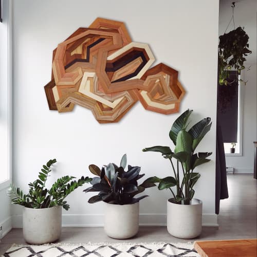 Wall Art - To follow a cloud | Wall Sculpture in Wall Hangings by Alexandra Cicorschi. Item composed of maple wood
