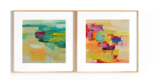 A set of two giclee prints | Prints by YANGS FINE ART. Item composed of paper in contemporary or modern style