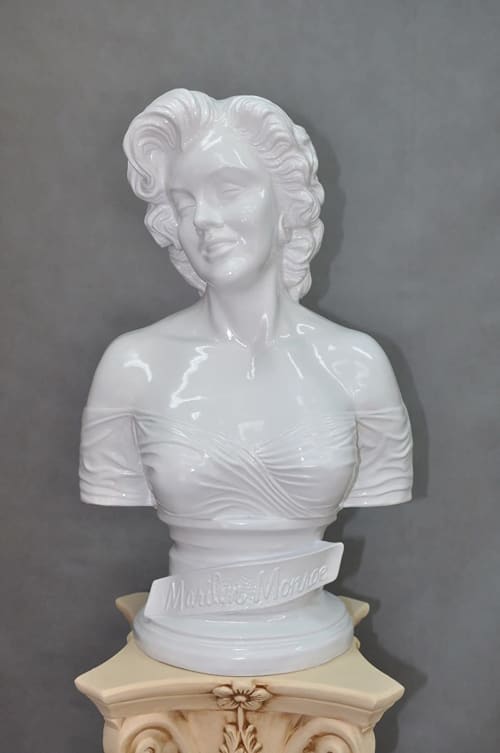 Bust of Marilyn Monroe all hand made and painted in Europe | Decorative Tray in Decorative Objects by ultimate European. Item compatible with mid century modern and country & farmhouse style
