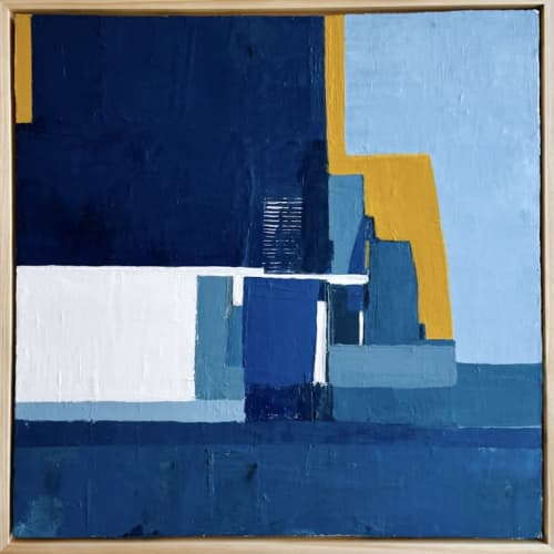 Navigating the Moment | Oil And Acrylic Painting in Paintings by Melanie Biehle. Item made of wood with canvas works with minimalism & mid century modern style