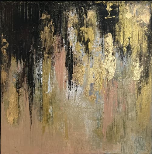 Golden Society | Oil And Acrylic Painting in Paintings by Julija Saler. Item composed of canvas in boho or contemporary style