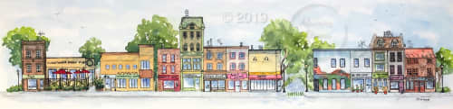 Ottawa Streetscape No2 | Watercolor Painting in Paintings by Maurice Dionne FINEART | Germotte Photo & Framing Studio in Ottawa. Item made of paper