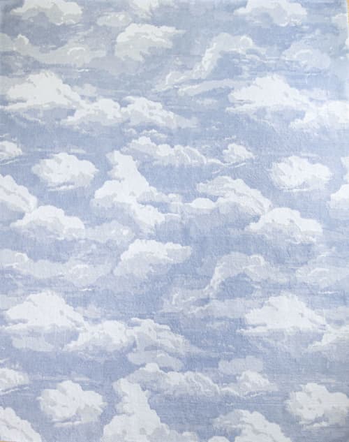 Cumulus Cloud Tibetan Hand-Knotted Wool Area Rug | Rugs by Kevin Francis Design. Item made of wool compatible with contemporary and eclectic & maximalism style