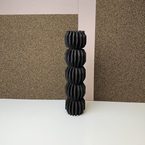 Slim Institute Architect Vessel - Black | Vase in Vases & Vessels by Andrew Walker Ceramics | Private Residence, Sheffield in Sheffield. Item made of ceramic