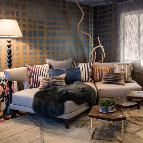Handpainted And Cut Wallcoverings | Wallpaper in Wall Treatments by Elan Evans. Item composed of synthetic
