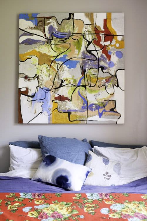 Abstract Painting in Lacoste | Oil And Acrylic Painting in Paintings by Emma Balder. Item composed of synthetic