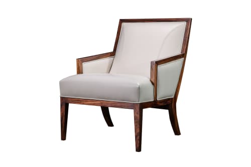 Exotic Wood and Leather Lounge Chair by Costantini, Belgrano | Chairs by Costantini Design. Item made of wood with leather
