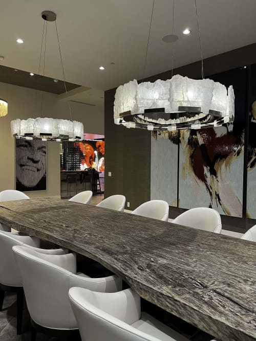 Halo Chandelier | Chandeliers by Ron Dier Design. Item made of steel & stone compatible with contemporary and modern style