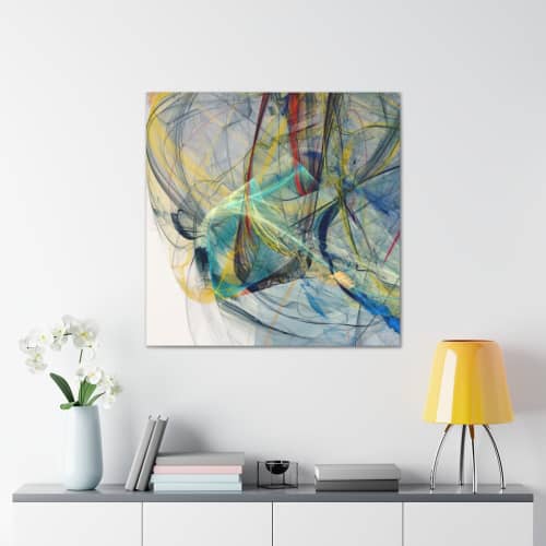 Colortrails 1007 | Oil And Acrylic Painting in Paintings by Rica Belna. Item composed of canvas & synthetic