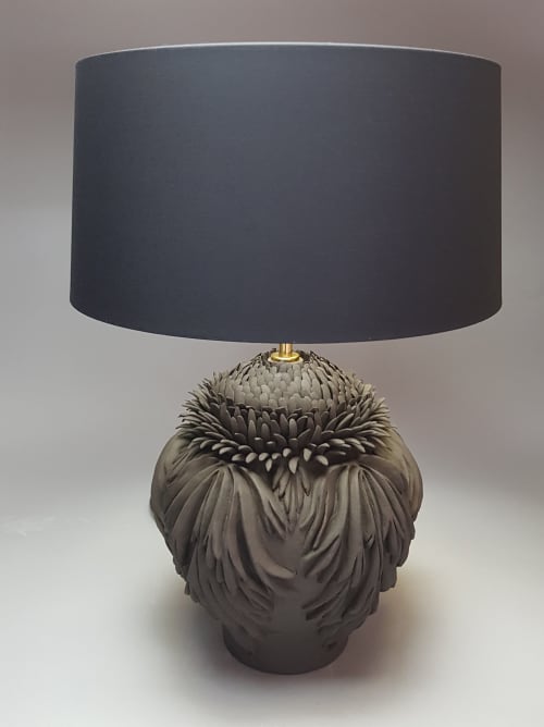 Acanthus leaf table lamp by Linda Southwell Ceramics | Wescover Lamps
