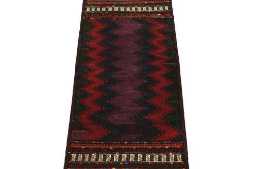 1960s Vintage Turkish Kilim rug in Purple, Midnight Blue | Area Rug in Rugs by Rug and Kilim