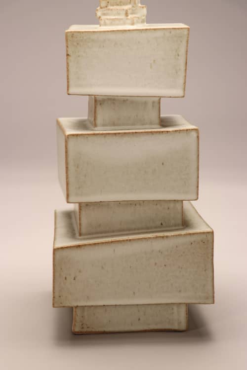 Three Blocks | Table Lamp in Lamps by Don Ryan. Item composed of linen and stoneware in minimalism or contemporary style