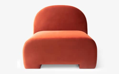 Sosa Armless Armchair Orange | Chairs by LAGU. Item composed of fabric in minimalism or contemporary style