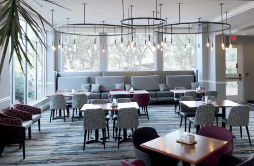 Custom Ring Pendants | Pendants by ILEX Architectural Lighting | Hilton Garden Inn Corvallis in Corvallis. Item made of metal