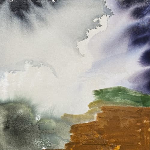 Summer Storm Series No. 9 | Oil And Acrylic Painting in Paintings by Beth Winterburn. Item composed of canvas in contemporary style