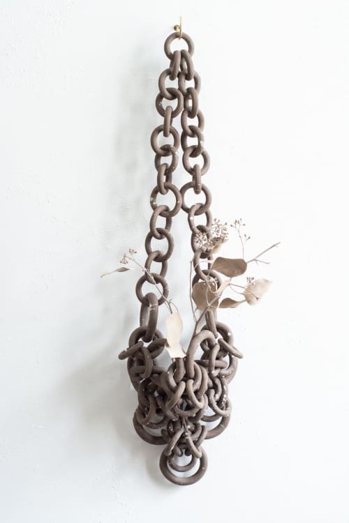 "Lilla" ceramic chain sculpture | Wall Sculpture in Wall Hangings by Asmaa Aman Studio. Item composed of ceramic compatible with boho and contemporary style