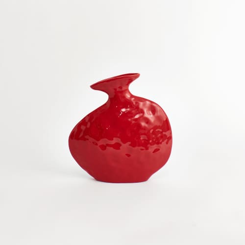 Flat vase - red | Vases & Vessels by Project 213A. Item composed of stoneware in contemporary style