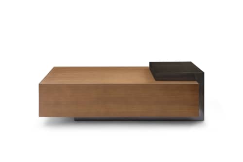 Cadiz Cocktail table Walnut | Tables by Greg Sheres. Item made of walnut with bronze