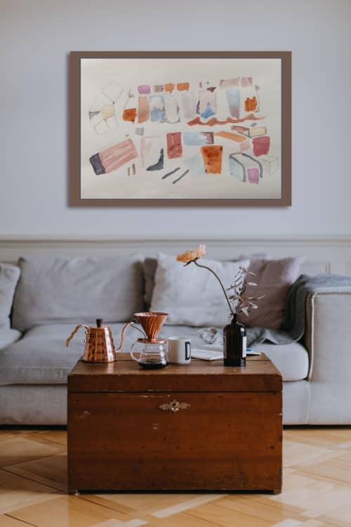 Abstract art 9 | Oil And Acrylic Painting in Paintings by Arttake. Item composed of copper compatible with contemporary and industrial style