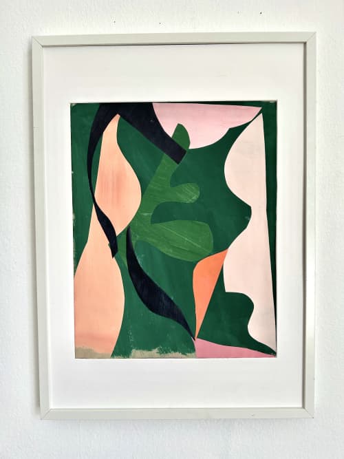 Jungle Goddess | Collage in Paintings by Cyrille Gulassa. Item composed of paper in boho or contemporary style