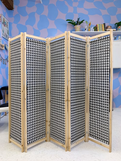 Handwoven Room Divider - 5 Panels | Decorative Objects by Morgan Hale. Item made of wood & fabric