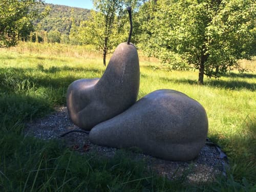 Pear Seats | Public Sculptures by Jim Sardonis. Item composed of bronze and granite