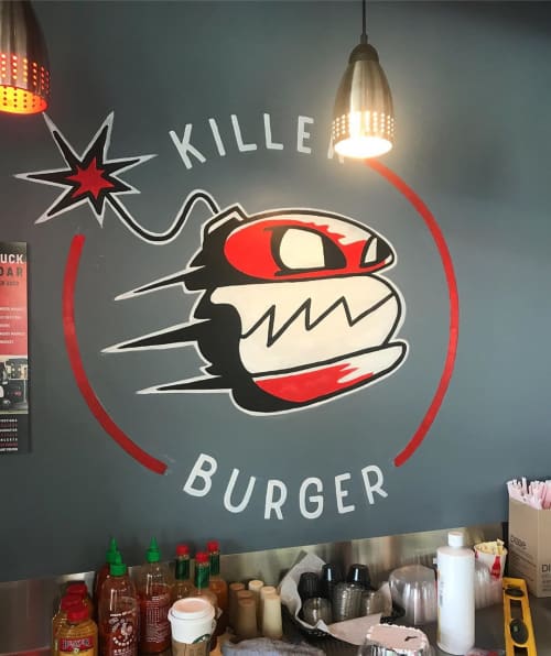 Burger Bomb Mural by Letters & Dust at Killer Burger, Gresham