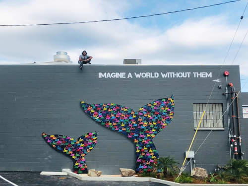 “Imagine a world without them.” | Street Murals by Ruben Rojas | Rincon Brewery Ventura in Ventura. Item composed of synthetic