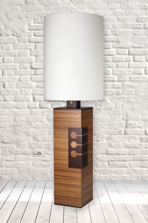 Trios-1 | Table Lamp in Lamps by Jim Thellefsen Design. Item made of wood with linen
