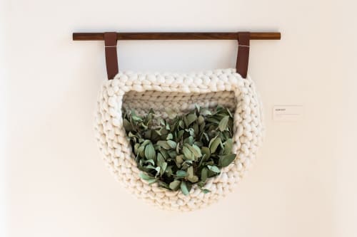 Harvest | Wall Sculpture in Wall Hangings by Keyaiira | leather + fiber. Item composed of walnut and leather