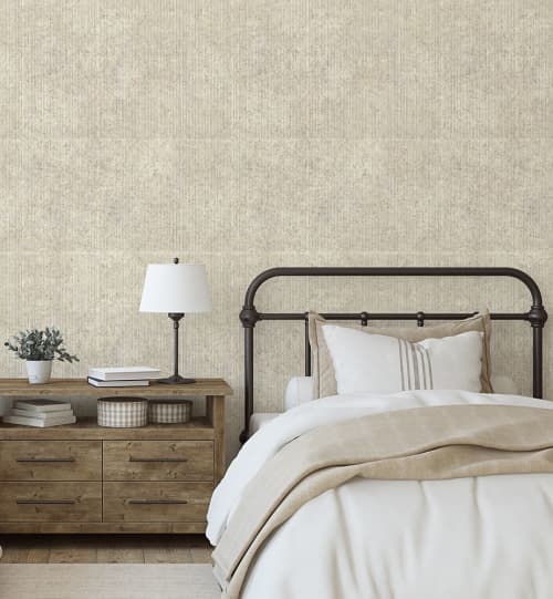Birch Wallpaper in Cream | Wall Treatments by Eso Studio Wallpaper & Textiles. Item composed of paper in minimalism or country & farmhouse style