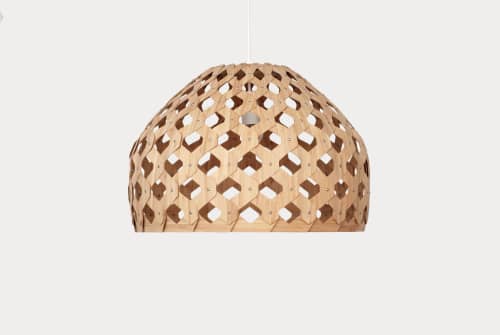 Bamboo Light Hexagonal Beehive 50 Half | Pendants by ADAMLAMP | SILENS Photo & Style in Budapest. Item made of bamboo works with minimalism & modern style