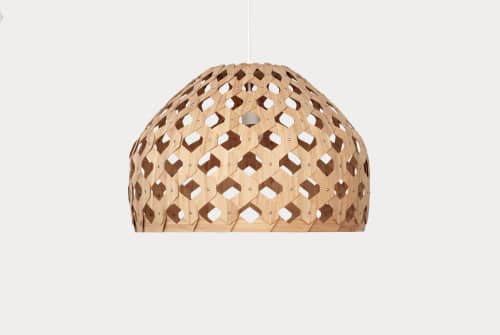 Bamboo Light Hexagonal Beehive 50 Half | Pendants by ADAMLAMP | SILENS Photo & Style in Budapest. Item made of bamboo works with minimalism & mid century modern style