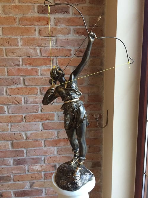 Diana god Bust all hand made in Europe | Furniture by ultimate European. Item made of metal works with mid century modern & country & farmhouse style
