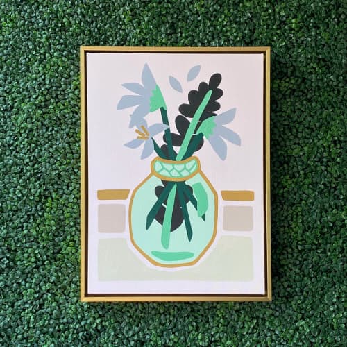 THINKING OF YOU | Oil And Acrylic Painting in Paintings by Leslie Phelan Mural Art + Design. Item composed of canvas