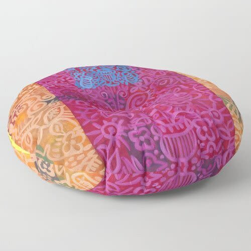 Round Pillow Scribble | Cushion in Pillows by Pam (Pamela) Smilow. Item made of fabric
