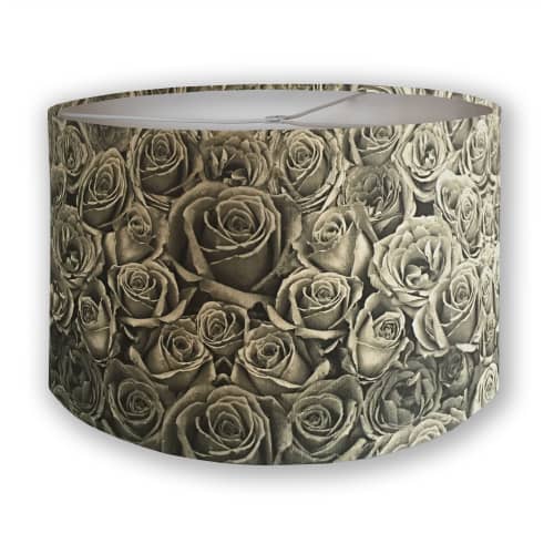 Sepia Roses Lampshade | Pendants by Ri Anderson. Item made of aluminum
