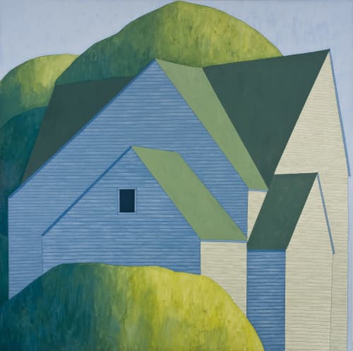 'House in Trees' original oil painting by Scott Redden | Oil And Acrylic Painting in Paintings by Scott Redden. Item composed of linen & synthetic